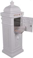Vintage White Grand Pillar Post Box