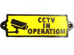 Cast Iron Sign - CCTV Security Sign