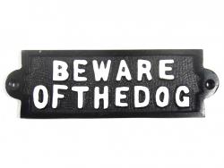 Cast Iron Sign - Beware Of The Dog