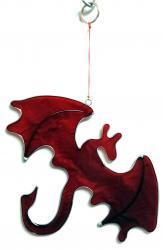 Elegant Resin Suncatcher - Red Flying Dragon Design