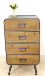 Large Vintage Industrial 4 Drawer Cabinet