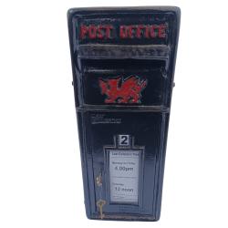 Large Welsh Dragon Royal Mail Style Post Box In Black