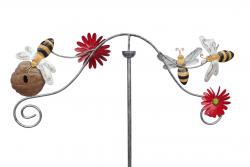 Metal Garden Wind Vane Spinner - Bee Hive