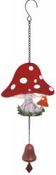 Metal Rustic Decorative Hanging Bell - Mushroom Toadstool Design