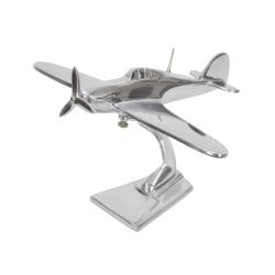 Metal Sculpture - RAF Hurricane Aeroplane Ornament On Display Stand