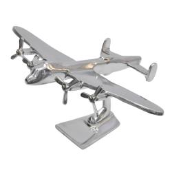 Metal Sculpture - RAF Lancaster Bomber Aeroplane Ornament On Display Stand