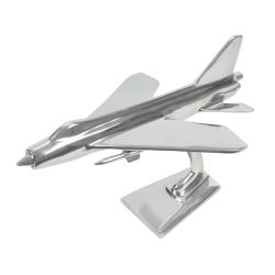 Metal Sculpture - RAF Lightning Fighter Aeroplane Ornament On Display Stand
