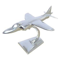 Metal Sculpture - RAF Sea Harrier Aeroplane Ornament On Display Stand