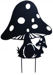 Metal Silhouette Garden Stake - Mushroom Toadstool Design