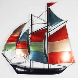 Metal Wall Art - Colour Sailing Ship Yacht