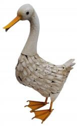 Metal White Standing Duck Garden Ornament