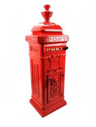 Ornate Freestanding Post Box - Red COLLECTION ONLY