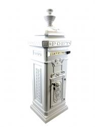 Ornate Freestanding Post Box - White COLLECTION ONLY