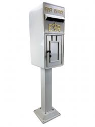 Replica Royal Mail ER Post Box Or Letter Box With Stand - White COLLECTION ONLY