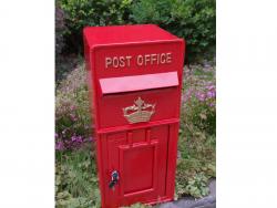 Replica Wall Mounted Royal Mail Crown Emblem Post Box Or Letter Box - Red