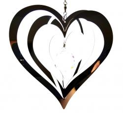 Small Heart Stainless Steel Wind Spinner
