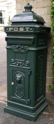 Vintage Green Grand Pillar Post Box