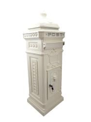 Vintage Ivory Cream Grand Pillar Post Box - COLLECTION ONLY