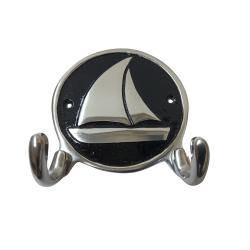 Vintage Metal Coat / Key Hook - Sail Boat