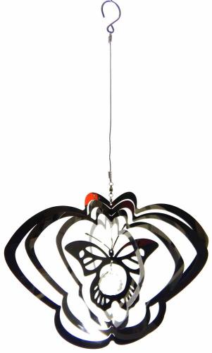 Large Butterfly Stainless Steel Wind Spinner with Crystal