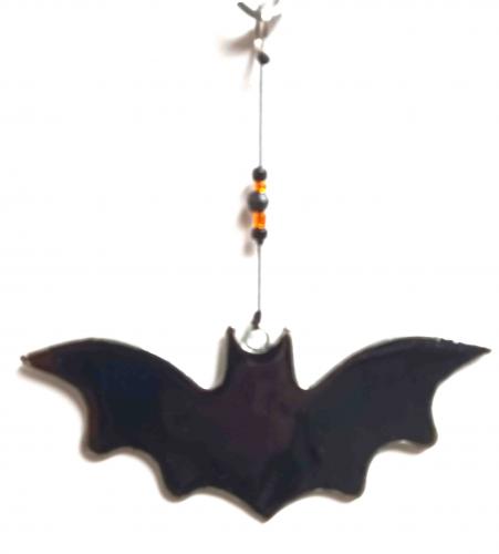 Elegant Resin Suncatcher - Black Bat Design