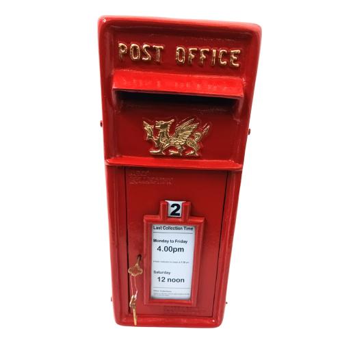 Large Welsh Dragon Royal Mail Style Post Box In Red