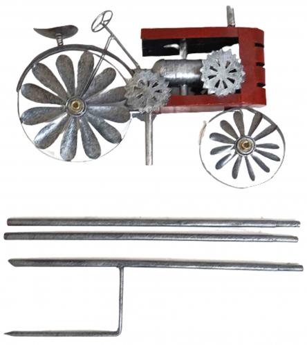 Metal Garden Wind Spinner - Red Tractor Stake
