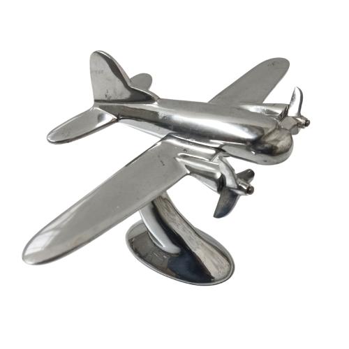 Metal Sculpture - C130 Hercules Transport Airplane Ornament On Display Stand
