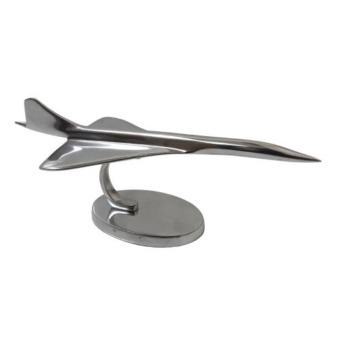Metal Sculpture - Concorde Aeroplane Ornament On Display Stand