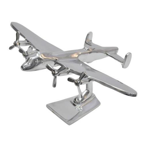Metal Sculpture - RAF Lancaster Bomber Aeroplane Ornament On Display Stand