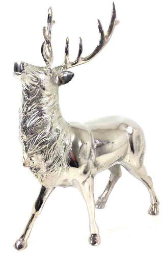 Metal Sculpture - Silver Stag Ornament