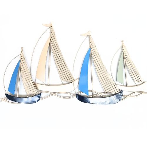 Metal Wall Art - Rustic Fleet Of Sailing Boats