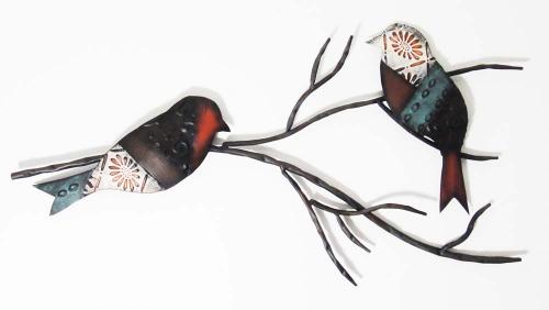 Metal Wall Art - Shabby Chic Vintage Bird Pair