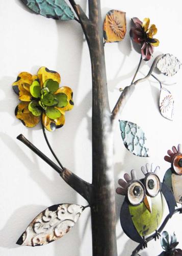 Metal Wall Art Wise Owl Tree - Metal Owl Wall Art Uk