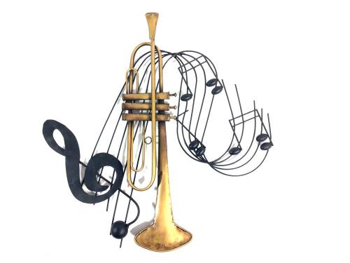 Music Metal Wall Art - Trumpet Notes Music Swirl