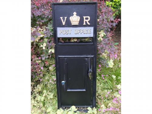 Replica Victorian Royal Mail VR Post Box Or Letter Box Front Fascia - Black