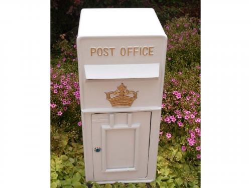 Replica Wall Mounted Royal Mail Crown Emblem Post Box Or Letter Box - White