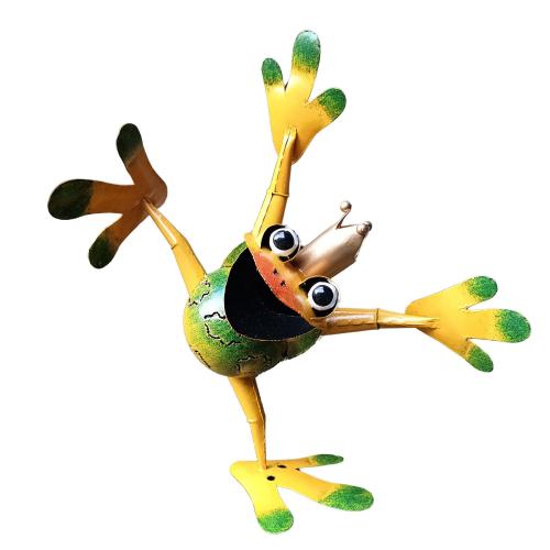 Large Metal Ornament - Dancing Frog On One Leg
