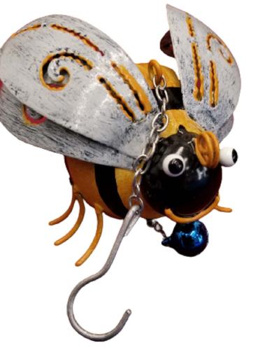 Small Metal Hanging Ornament With Bell - Bee
