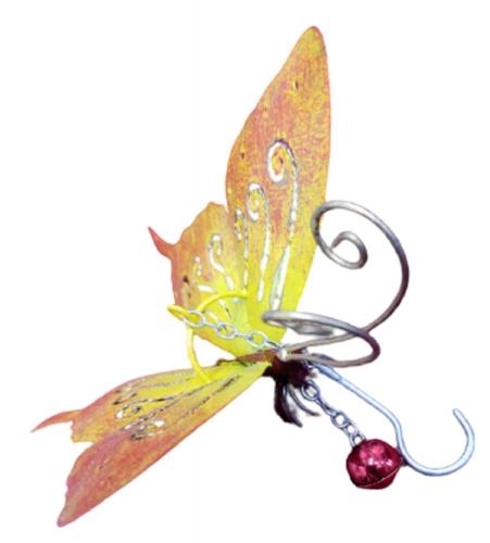 Small Metal Hanging Ornament With Bell - Butterfly