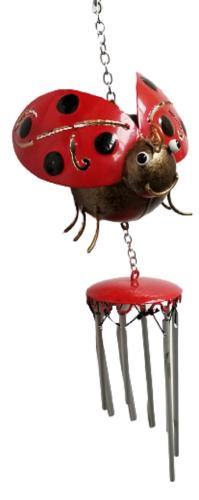 Small Metal Hanging Wind Chime - Ladybird