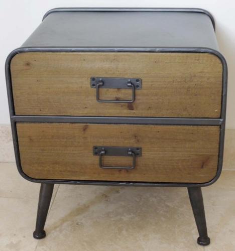 Small Vintage Industrial 2 Drawer Cabinet