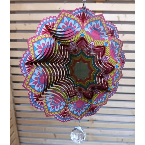 Stainless Steel Wind Spinner - Colour Flower Mandella