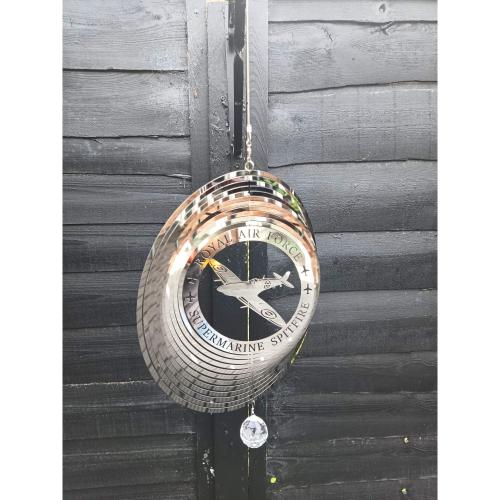 Stainless Steel Wind Spinner - Supermarine Spitfire Fighter
