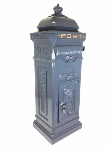 Vintage Grey Grand Pillar Post Box