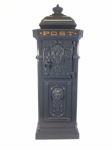 Vintage Grey Grand Pillar Post Box
