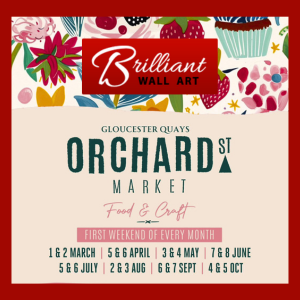 Brilliant Wall Art will be at Gloucester Quays Orchard Street Market this weekend Saturday 5th and Sunday 6th April 2025