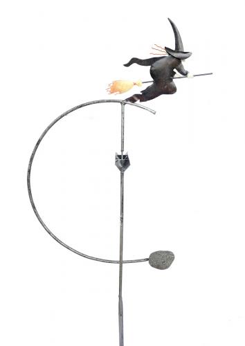 Metal Garden Wind Vane Rocker - Witch