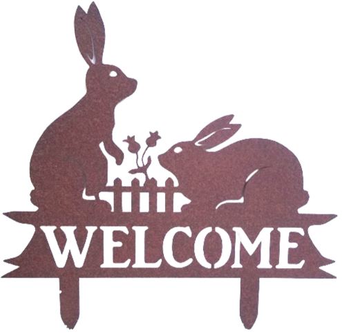 Rabbit Welcome Sign